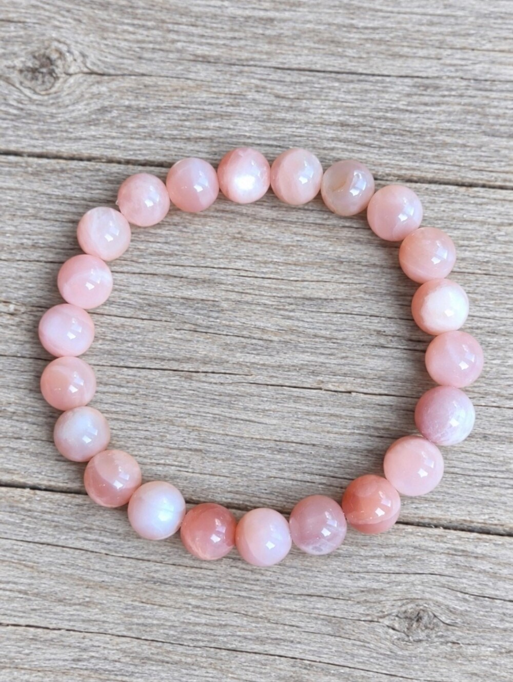 Sunstone Beaded Stretch Bracelet | Handmade | Orange